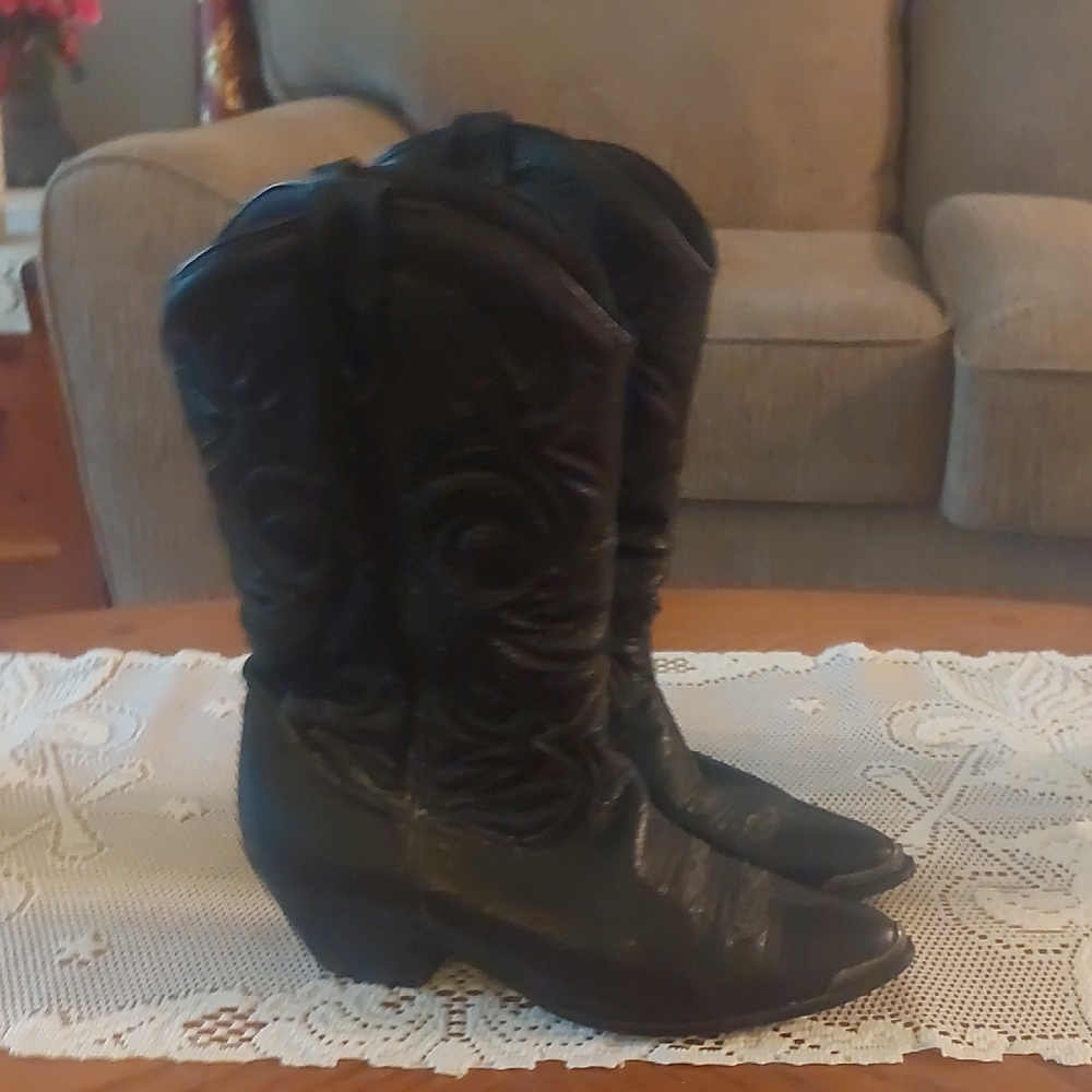 ACME Black Western Heeled Boots